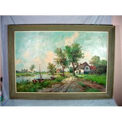 FRAMED OIL ON CANVAS BY MARTINI LA 28.75" X 40".