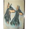 Image 1 : PASTELS OF DOBERMAN DOGS CIRCA 1960'S PROFESSIONAL PORTRAIT SIGNED BY SANCHEZ FRAMED UNDER GLASS 24"