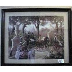FRAMED VICTORIAN LITHOGRAPH R. LE BRON. 29' X 34".