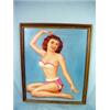 Image 1 : ORIGINAL OIL ON CANVAS OF 1930'S WOMAN IN SWIM SUIT BY DIDI 21.5" X 17.5"