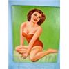 Image 1 : ORIGINAL OIL ON CANVAS OF 1930'S WOMAN IN SWIM SUIT BY DIDI 20" X 16.5"