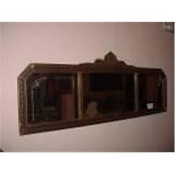 VICTORIAN THREE LIGHT HAND ETCHED CIRCA 1920'S MIRROR. 20" X 56.5"