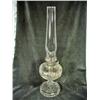 Image 1 : ANTIQUE PRESSED GLASS ALADDIN OIL LAMP WITH LOOKING GLASS FLUTE . 24.5" X 6".