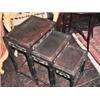 Image 1 : SET OF THREE MAHOGANY NESTING TABLES. 23", 19", AND 16".