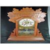 Image 1 : HAND CARVED MAHOGANY KITCHEN CLOCK WITH TIMER BY WATERBURY CLOCK CO. 22.25" X 15" X 4.75" FROM 1926.