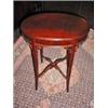 Image 1 : ANTIQUE MAHOGANY TABLE WITH OVAL TOP 26" X 21.5" X 16".
