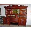 Image 1 : TURN OF THE CENTURY SIDE BOARD MAHOGANY EXCELLENT CONDITION BEVELED MIRROR 2 PC 59' WIDE BY 87' HIGH