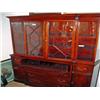 Image 1 : BEAUTIFUL MAHOGANY CHINA CABINET SECRETARY 1930'S 56" WIDE 78" HIGH 17" DEEP 3 SHELVES