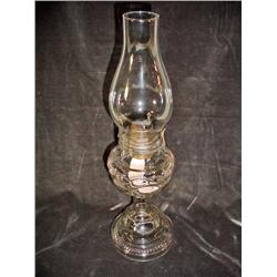 ANTIQUE OIL LAMP MADE BY WHITE FLAME LIGHT CO. GRAND RAPIDS, MICH. 18" X 5".