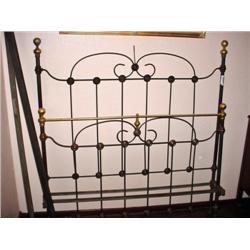 ORIGINAL ANTIQUE BRASS BED WITH RAILS 52' BY 74'