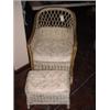 Image 1 : ANTIQUE WICKER CHAIR AND OTTOMAN CHAIR. 32" X 23" X 19" OTTOMAN 13" X 18.5" X 13".