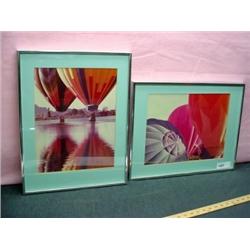 2 SIGNED ANNE WILLIAM SIGNED 1982 HOT AIR BALLOON PHOTOS 18" X 14" AND 14" X 18".