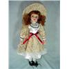 Image 1 : PORCELAIN DOLL IN COUNTRY DRESS AND HAT. 18".