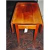 Image 1 : DROP LEAF TABLE, WILLIAM FETNER FROM HAMLET NORTH CAROLINA, KNOTTY PINE, SIGNED, ONE DRAWER. 36" X 2