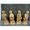 Image 1 : COLLECTION OF FOUR CHALKWARE CHERUBS BY UNIVERSAL STATUARY IN A GOLD FINISH, SIGNED "COREY" CIRCA 19