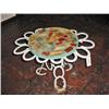 Image 1 : WROUGHT IRON HORSE-SHOE TABLE 17" X 30"