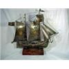 Image 1 : METAL SCULPTURE OF SAILING SHIP SIGNED 23" X 23".
