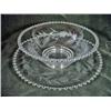 Image 1 : VINTAGE CANDLEWICK TWO PIECE PLATTER AND BOWL WITH ETCHING. 12" ROUND PLATTER.
