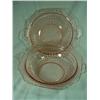 Image 1 : TWO PINK DEPRESSION PATTERN GLASS SERVING BOWLS 10"