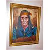 Image 1 : OIL PAINTING ON CANVAS, "NAVAJO SOLDIER" BY R. NIEDERBRACH IN A GOLD PAINTED WOODEN FRAME. 27" X 21"