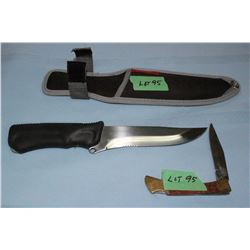 Tramontina Knife, 5 1/2" Brazil Blade w/Sheath & a Lockback Pocket Knife