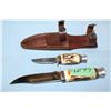Image 1 : The Bone Collector 440 Stainless 2 Knife Set - Bone Handles, 4 1/2" & 2 1/2" Blades w/Sheath