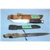 Image 1 : Premier Hunting Knife (Germany), 5 1/2" Blade w/Sheath & a Dagger with a Hoof Handle, 5 1/2" Blade