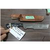 Image 1 : Heavy Damascus Survival Knife w/8" Blade, Micarta Handle and Sheath