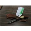 Image 1 : Damascus Folding Lockback Knife w/Walnut & Bone Hand and Sheath