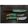Image 1 : 3 Hunting Knives - 2 with 4 1/4" Blades & 1 with 7" Blade - No Sheaths