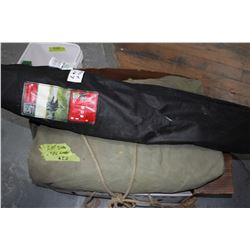 Canvas Army Tent (Unknown Size) & a Folding Chair