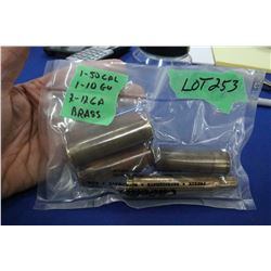 1 - 50 cal. Brass; 1 - 10 ga. Brass & 2 - 12 ga. Brass