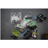 Image 1 : Box of Misc. - 590 Mossberg Grips; Butt Pads; Scope Rings & Bases; Gun Locks; SKS Scope Mount; Bag o