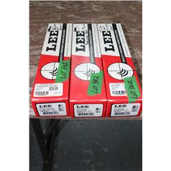 3 Lee Bullet Molds - 45 AP, 45 Long Colt, 38 Spl, 38 Colt, 357, 9mm & 380 Auto