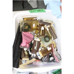 Tub of Firearm's Cleaning Kit pcs.:  Rods, Patch Holders, Scope Covers, Brass Brushes & H.S. Scent W