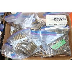 Flat of Brass & Gunsmith Dummy Ammo:  7.62 x 52 w/Stripper Clips; 303 British; 38 Spl & 7mm