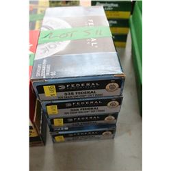 4 Boxes of Factory 338 Federal Live Rnds, 200 gr, Unicor, Soft Point
