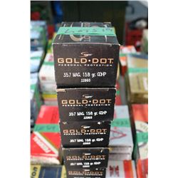 4 Boxes of Factory Gold Dot 357 Magnum Live Rnds, 150 gr., HP
