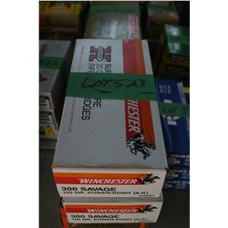 2 Boxes of Factory Winchester 300 Savage Live Rnds, 150 gr., Power Point, Soft Point