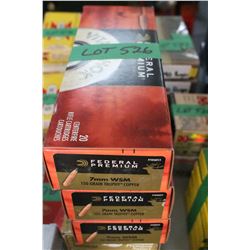 3 Boxes of Factory Federal Premium 7mm WSM Live Rnds, 150 gr., Trophy