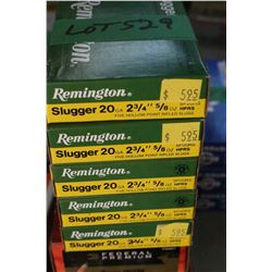 5 Boxes of Factory Remington 20 ga. - 2 3/4 Slugger Live Rnds