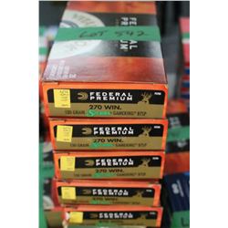 5 Boxes of Factory 270 Winchester, Federal Premium, 130 gr., Sierra Game King BTSP