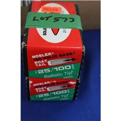 2 Boxes of 100 - 25 cal., 100 gr., Boat Tail Ballistic Tip, Nosler Bullets