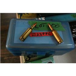 Blue Caseguard Box w/50 Rnds of Reloaded 22 PPC, Sako w/Load Information on the Inside of the Case