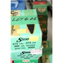 1 Box of 50, 375 cal, .375 Diameter Sierra 300 gr., Spitzer Boat Tail 3000 FPS & 1 Box of 375 cal., 