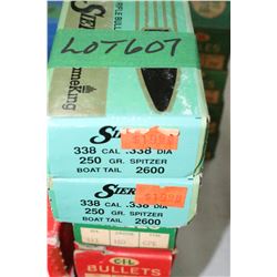 2 Boxes of 338 cal., .338 Diameter Sierra 250 gr., Spitzer Boat Tail 2600 FPS Bullets