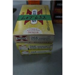 2 Boxes of Factory Super X, 264 Magnum Winchester, 140 gr.; SP & 1 Box of Super X 264 Magnum Winches