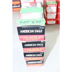200 Rnds of Factory American Eagle, 17 Win Super Mag, 20 gr., Varmit