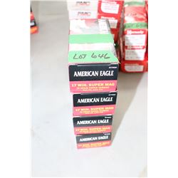 200 Rnds of Factory American Eagle, 17 Win Super Mag, 20 gr., Varmit