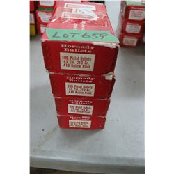 4 Boxes of Hornady, 41 cal. Pistol Bullets, 210 gr., .410 Hollow Point - All 'Appear' Full